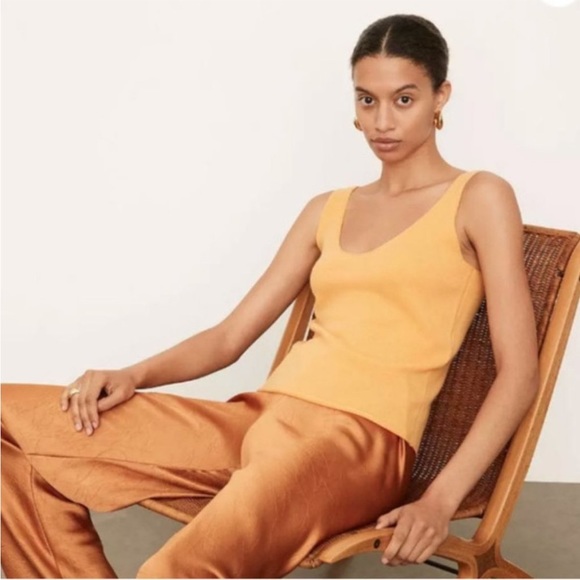 Vince cashmere scoop tank size large in orange - Picture 2 of 7